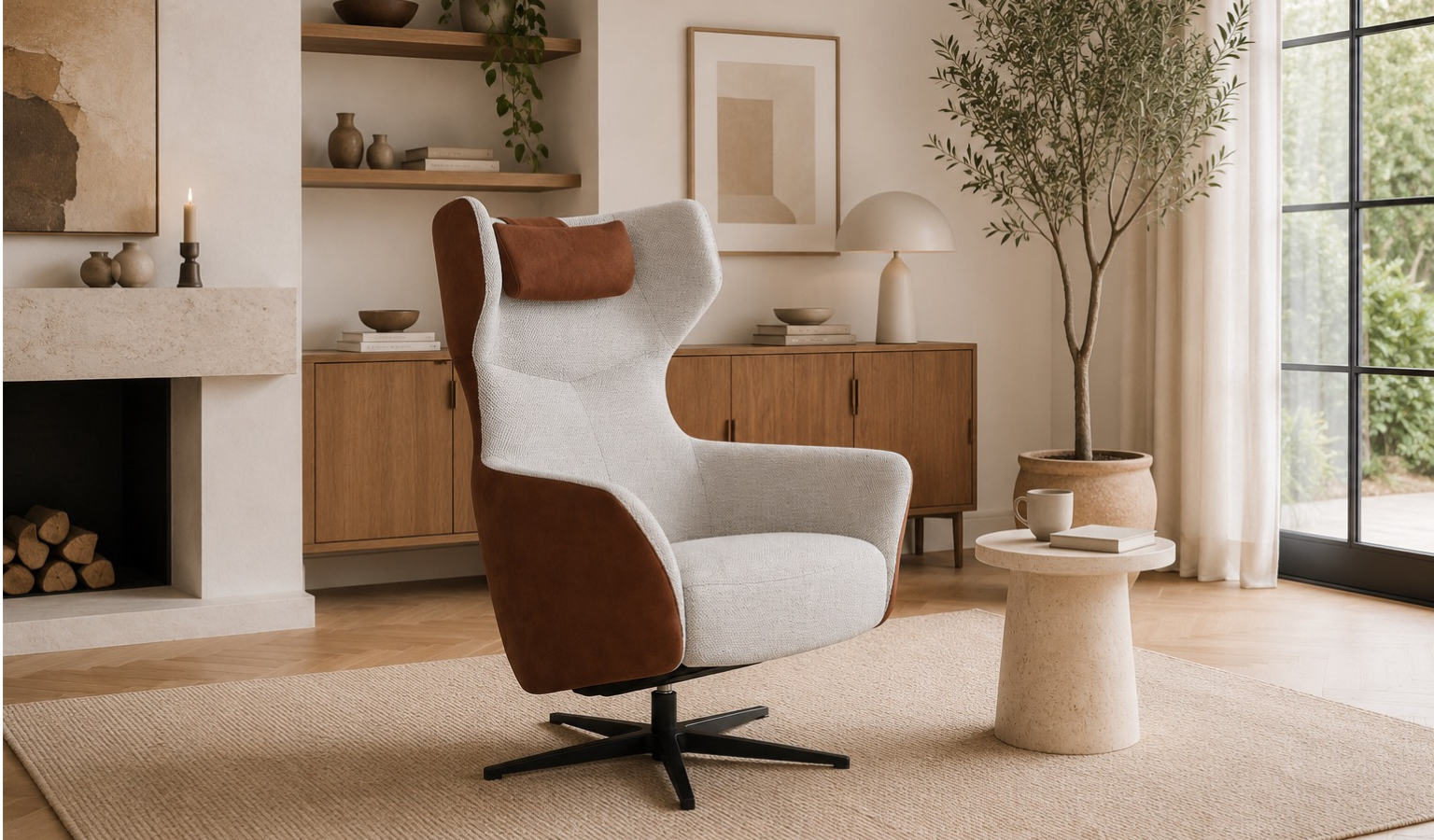 Marius relaxfauteuil op draaivoet